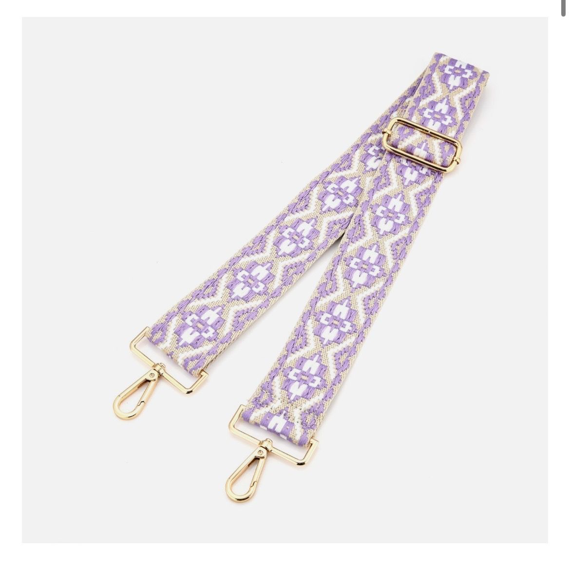 Purple Strap Aztec Bag Strap / Lilac