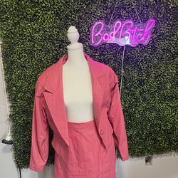 Pink Genuine, Leather Dress Set