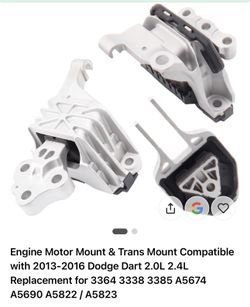 Engine Motor Mount & Trans Mount Compatible with 2013-2016 Dodge Dart 2.0L 2.4L