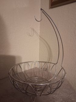 Silver banana hanger & fruit basket