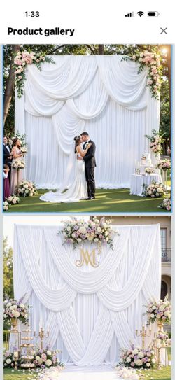 5x20 each White Backdrop Curtains, 3 Panels Extra Long Wrinkle Free Soft Fabric Drapes for Wedding Party Decor, Photo Backdrop for Baby Shower Birthda