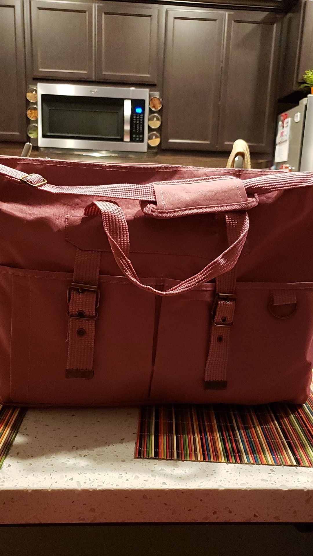 Pink Duffle Bag New 22" long 12" tall