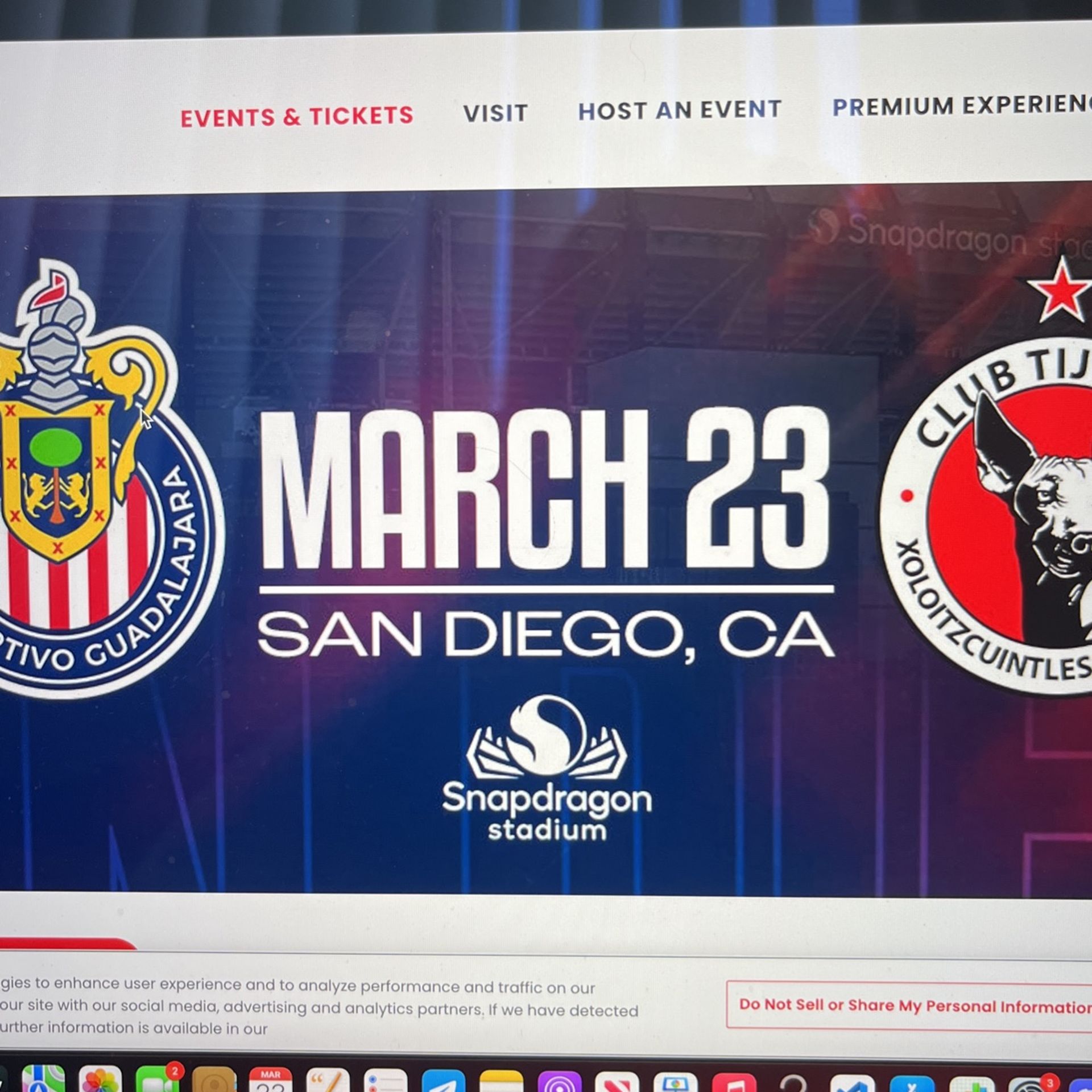 Chivas Vs tijuana Boletos Tickets Snapdragon