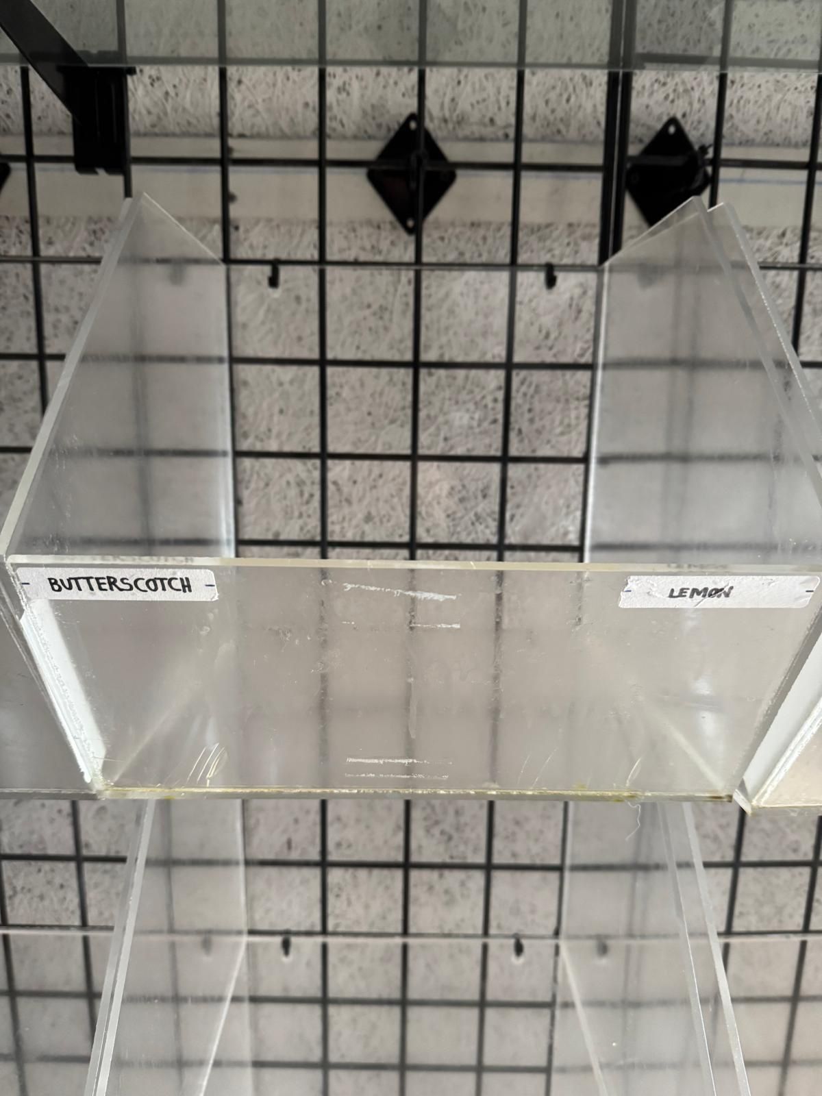 Made in USA Acrylic Gridwall Bins – Commercial Retail Display – $20 Each