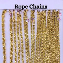 14K Diamond Cut Rope Chains! 1-12mm available and in stock! 14mm+ can be ordered
