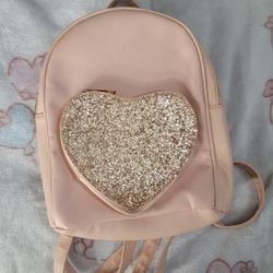 pink sparkly heart backpack

