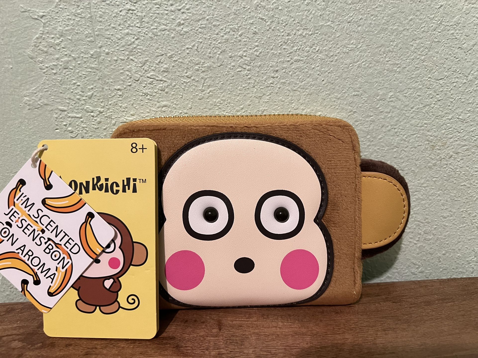 Loungefly Sanrio Monkichi Fuzzy Banana Scented Wallet for 