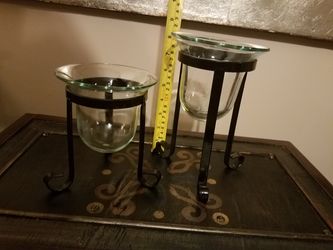 Candle holders, quantity 2; black-$8