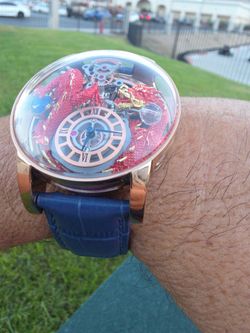 Automatic Skeleton Dragon Watch Rose Gold