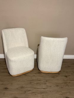 Set of 2 Geelt Upholstered Boucle Swivel Dining Chairs with Casters — BRAND NEW  FROM WAYFAIR — OFFERS WELCOME!