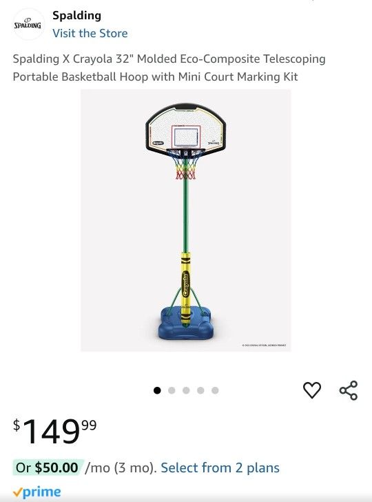 BRAND NEW - Spalding X Crayola Basketball Hoop