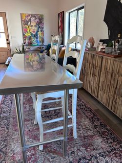 2 Farmhouse bar height stools