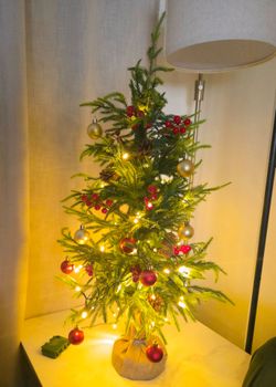 New 3 ft Tabletop Mini Christmas Tree with lights and ornaments