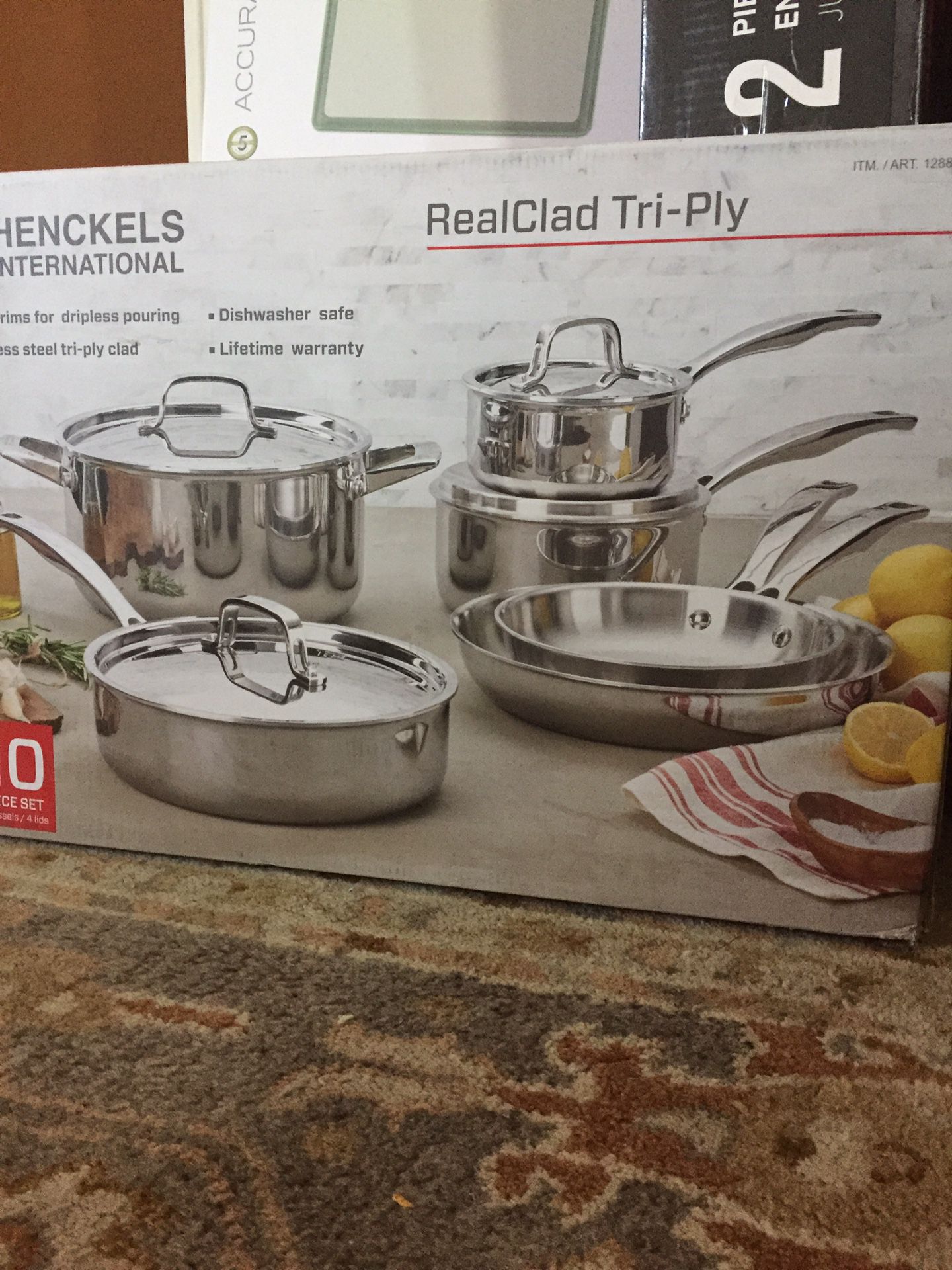 HENCKELS INTERNATIONAL 10 PIECE REAL CLAD TRI PLY STAINLESS STEAL