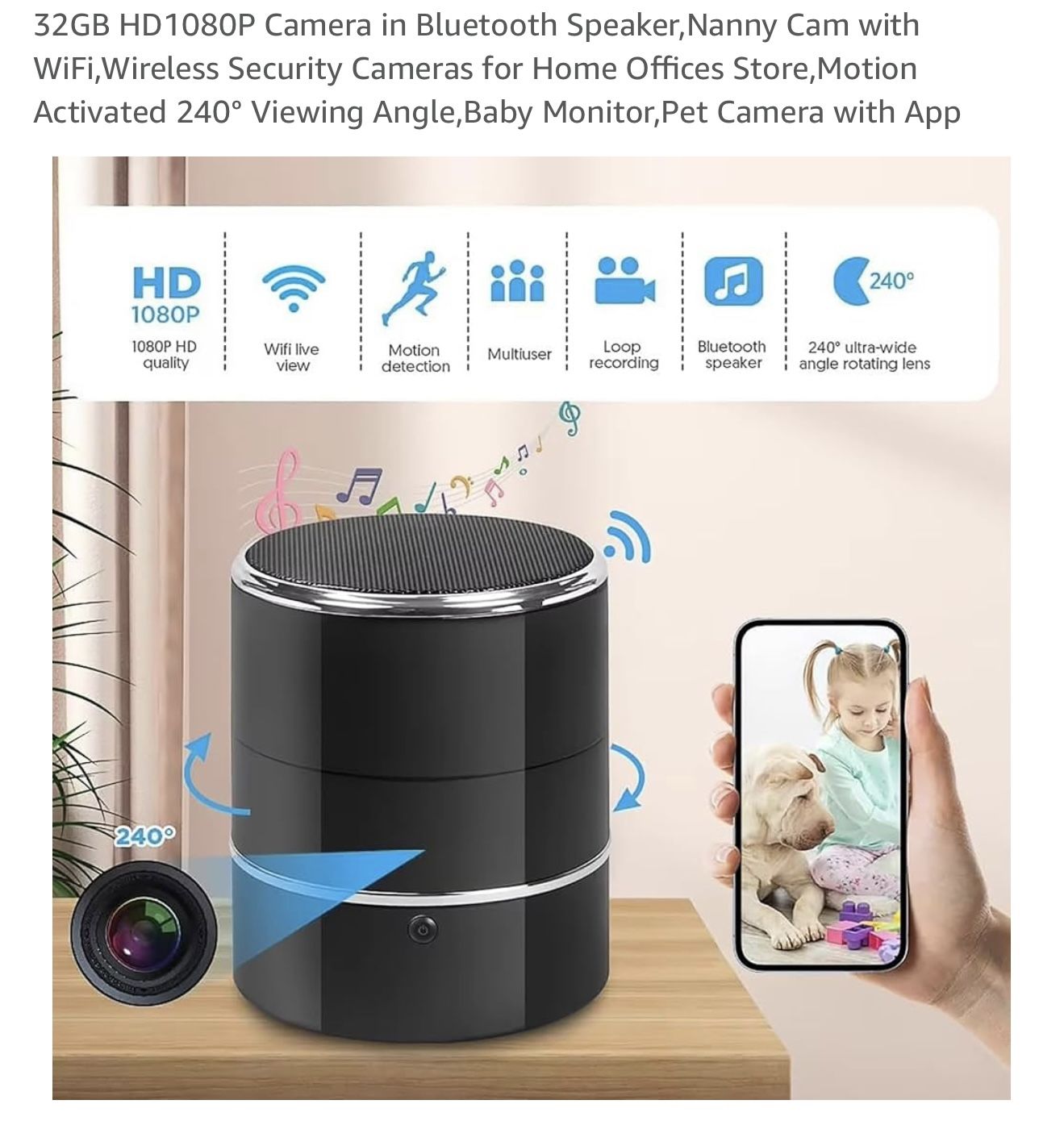 SURVEILLANCE CAMERA in a BLUETOOTH SPEAKER