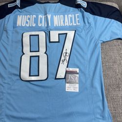 Kevin Dyson Signed Autograph “Music City Miracle” Jersey - JSA Coa - Tennessee Titans