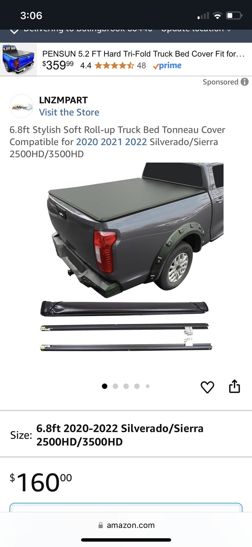 Chevy Silverado 2(contact info removed) 6.8” Tonneau Cover