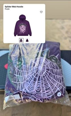 Spider Web Hoodie Purple Large