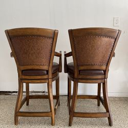 Wooden Swival Chairs (pair)