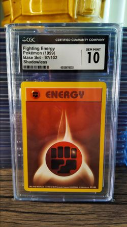 POKEMON CARD FIGHTING ENERGY SHADOWLESS 1999 - CGC 10