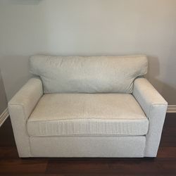 Ethan V 54" Grey Fabric Memory Foam Twin Sleeper Sofa Bed | With Arms