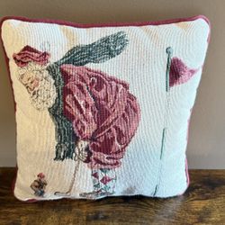 Needlepoint Santa Pillow-12x12 