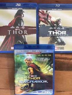 Thor 1,2 and 3 all for $30 in Blu-ray Disney Marvel DC Harry Potter the Star Wars movies Bluray and dvd collectors