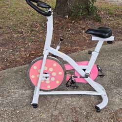 Pink and White Stationary Exercise Bike