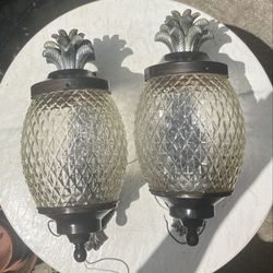 Outdoor Wired Pineapple Sconces, Lighting