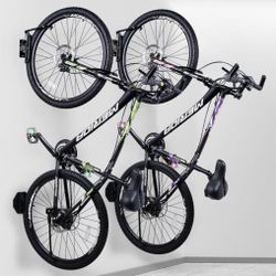 Swivel Bike Wall Mount 2 Pack, Holds 66 LBS Garage, Apartment, Outdoor Bike Rack Folding, Alloy Steel, Wall Mount, Foldable, Black