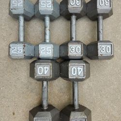 Iron Hex Dumbbell Pairs 25-40lbs