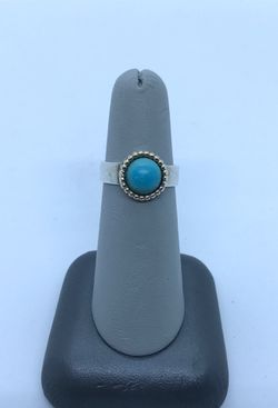 Sterling /14Kt Turquoise Ring Estate Jewelry
