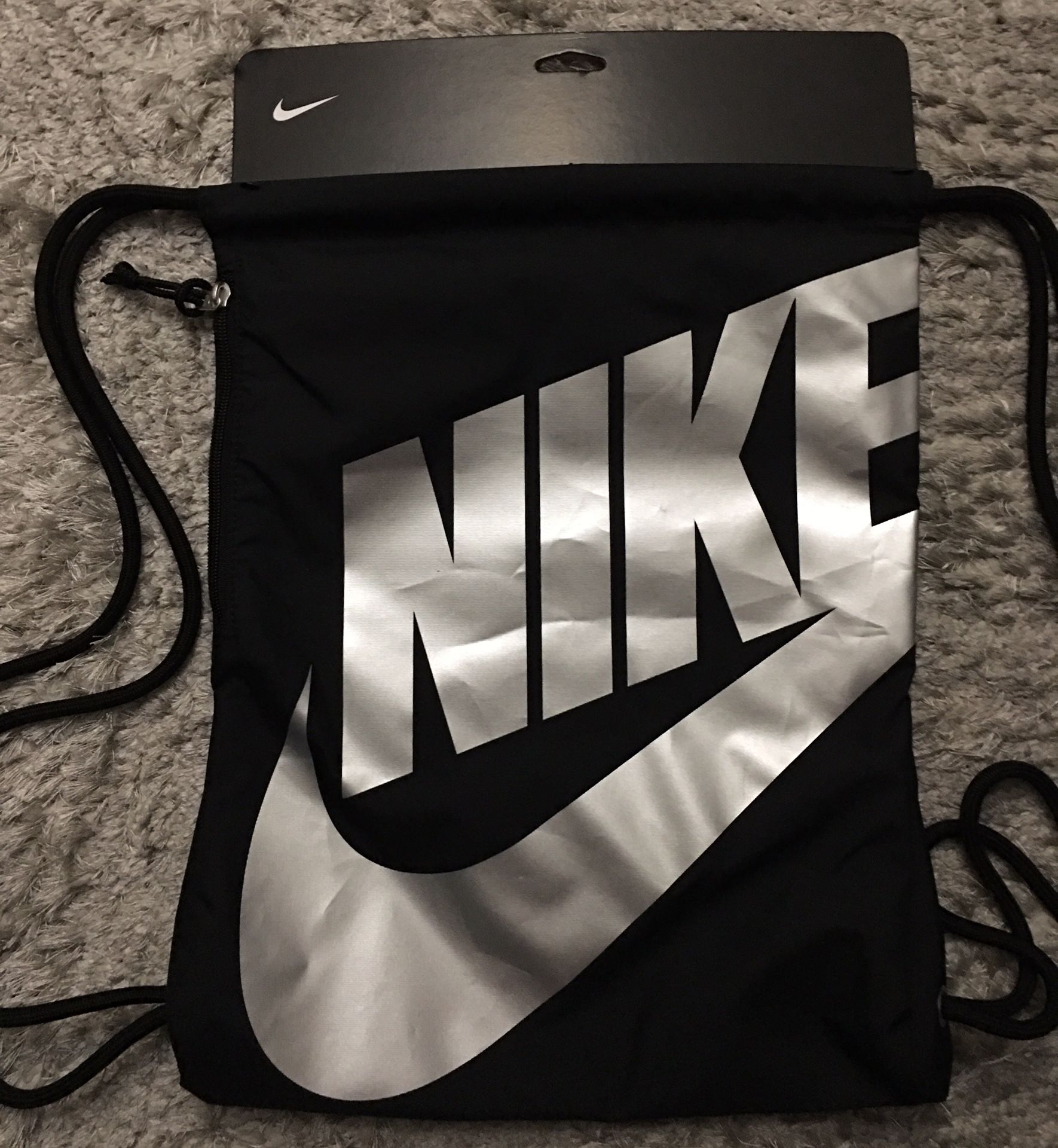 New Nike Black Sackpack Backpack Gym Bag