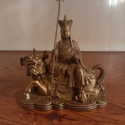 Antique Chinese Bronze Statue. 5" Tall  1lb 6.8oz