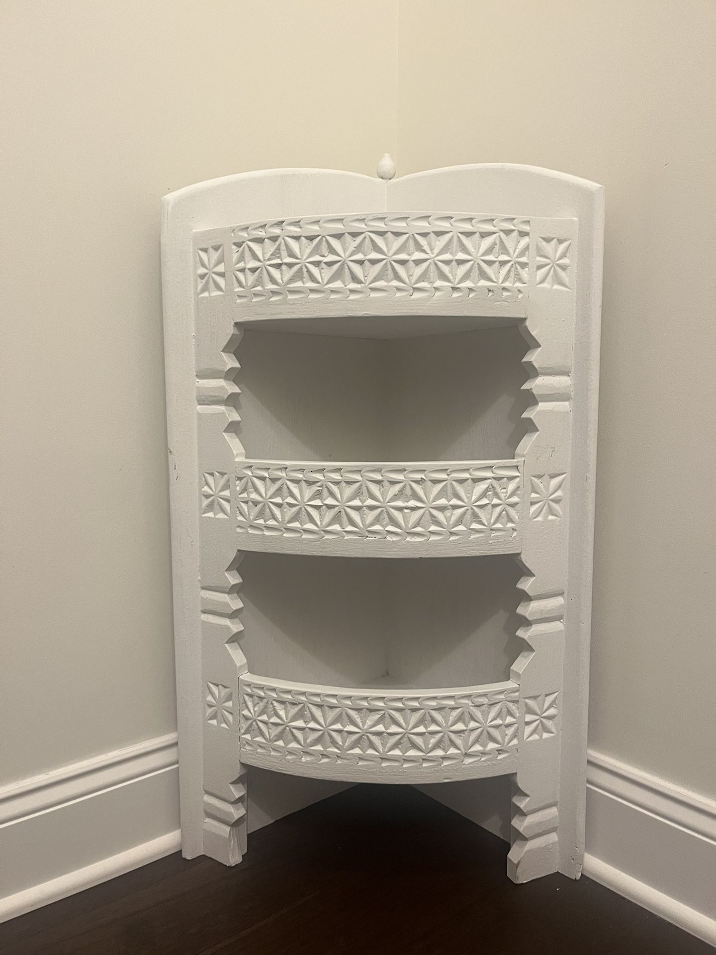 White Boho Corner Shelf