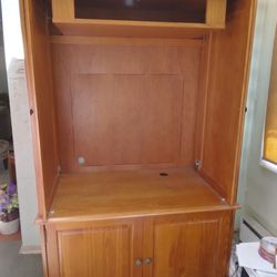 FREE!  Solid Wood TV /  Storage Cabinet With Recessed Doors