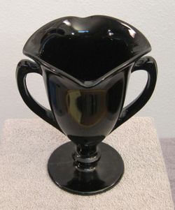 Black Amethyst vase handled goblet