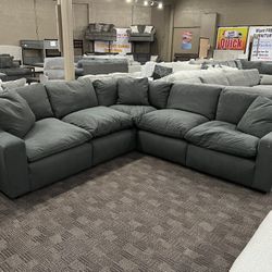 New Cloud Charcoal Grey Feather Sectional 