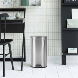 8 Gallon(30L) Trash Can, Fingerprint Proof Stainless Steel Kitchen Garbage Can with Removable Inner Bucket and Hinged Lids, Pedal Rubbish Bin for Home