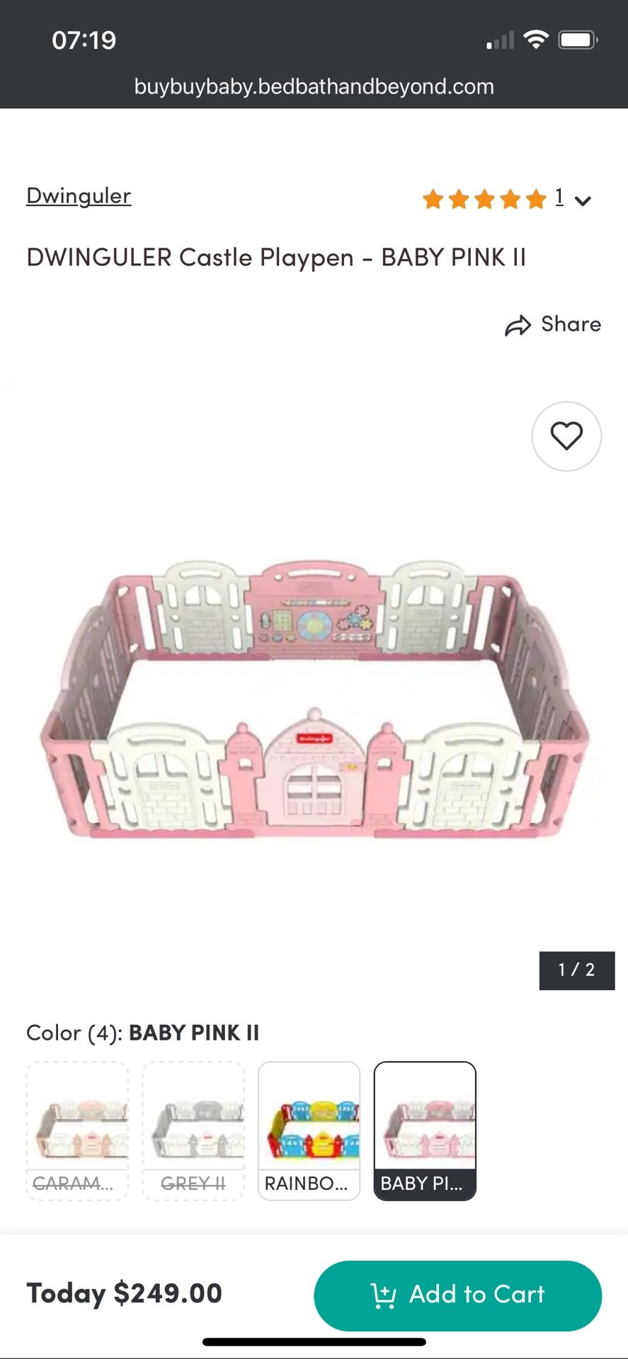 DWINGULER Castle Playpen pink