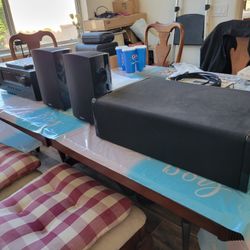 Denon Receiver & Definitive Speakers & Denon Subwoofer 