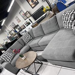 “U” Shape Sectional 🩶 Grey Fabric 🔥🔥🔥