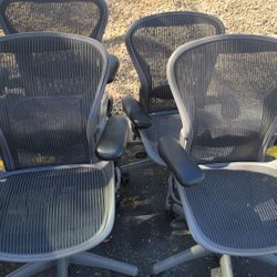 Grey Herman Miller Aeron Office Desk Gaming Chairs 