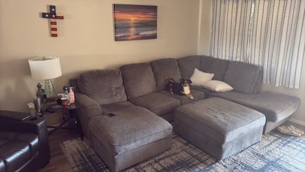 ottoman ottoman Sectional couch with middle square piece ottoman ottoman