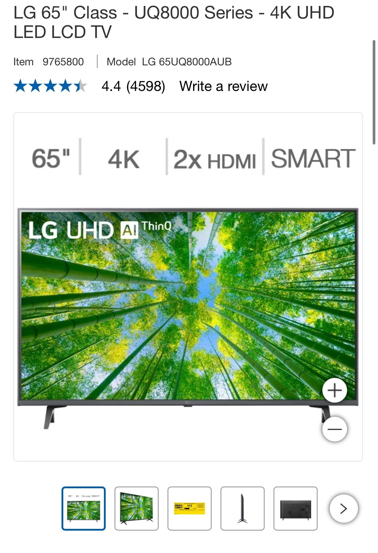 LG 65” TV