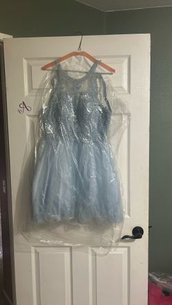 Poofy baby blue dresses