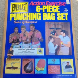 Vintage NOS NiB Everlast Speed Bag Punching Set Voxing Training Gloves 
