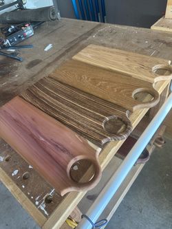 Handmade Wood Charcuterie Boards with Handle Set of 3