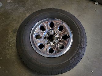 17" CHEVY GMC SPARE RIM AND GOODYEAR WRANGLER TIRE