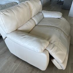 2 Leather Sofa Set with Recliners